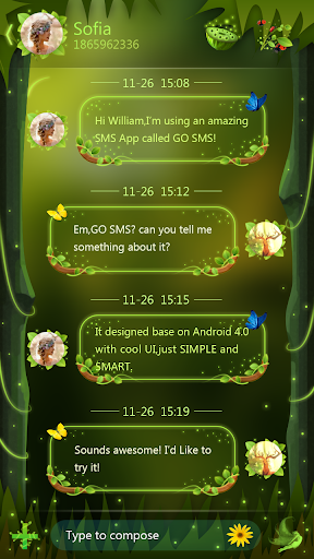 GO SMS PRO FIREFLY THEME - Image screenshot of android app