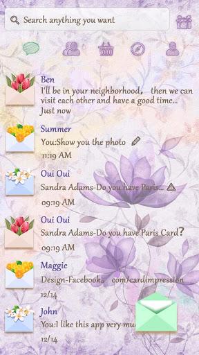 GO SMS FLOWERS LETTER THEME - Image screenshot of android app