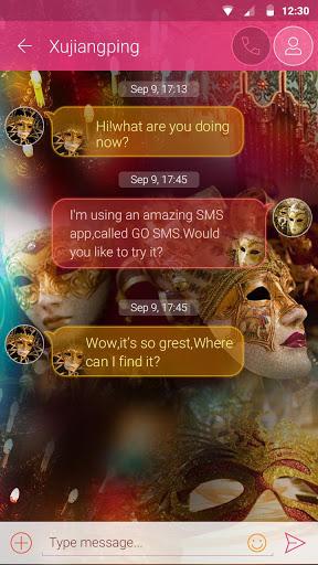 GO SMS PRO MASQUERADE THEME - Image screenshot of android app