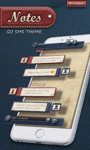 GO SMS PRO NOTES THEME - Image screenshot of android app