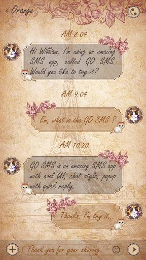 GO SMS PRO RICH CAT THEME - Image screenshot of android app