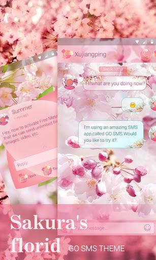 GO SMS PRO SAKURA FLORID THEME - عکس برنامه موبایلی اندروید