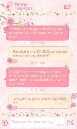 GO SMS Pro Love Petal Theme EX - عکس برنامه موبایلی اندروید