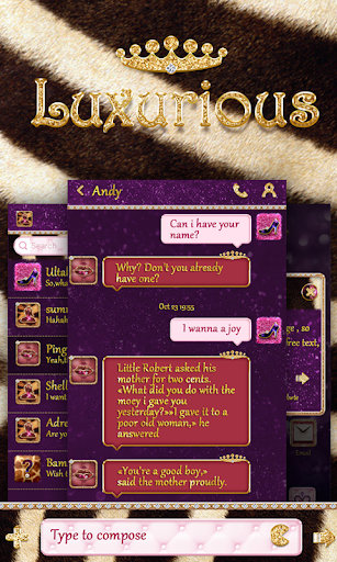 GO SMS LUXURIOUS THEME - Image screenshot of android app