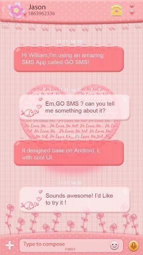 GO SMS PRO PINKMOOD THEME - Image screenshot of android app