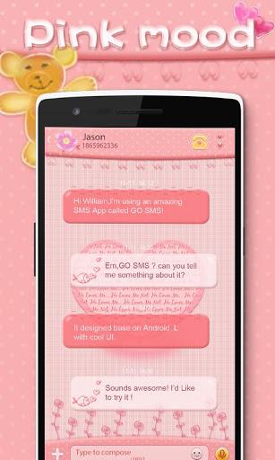 GO SMS PRO PINKMOOD THEME - Image screenshot of android app