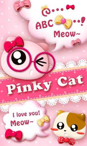 GO SMS PRO PINKYCAT THEME - Image screenshot of android app