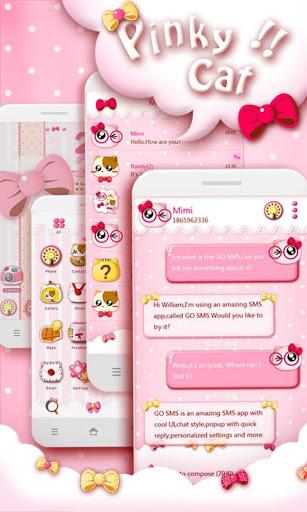 GO SMS PRO PINKYCAT THEME - Image screenshot of android app