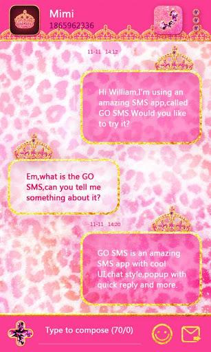 GO SMS PINKY GIRL THEME - Image screenshot of android app