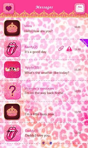 GO SMS PINKY GIRL THEME - Image screenshot of android app