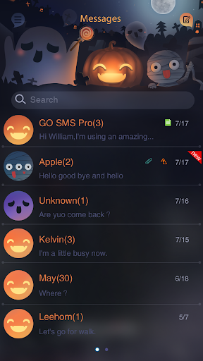 GO SMS PRO TRICK TREAT THEME - عکس برنامه موبایلی اندروید