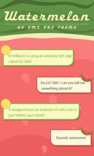 GO SMS PRO WATERMELON THEME - Image screenshot of android app