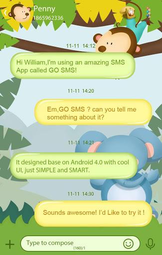 GO SMS PRO ZOO THEME - عکس برنامه موبایلی اندروید