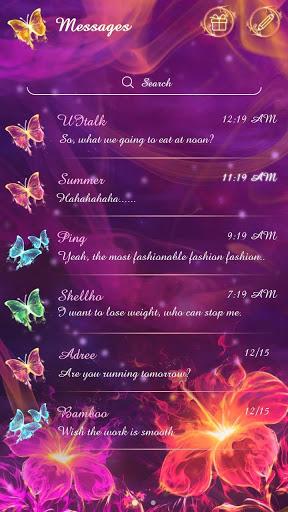 GO SMS FIRE BUTTERFLY THEME - Image screenshot of android app