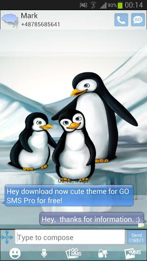 Penguins Theme GO SMS Pro - عکس برنامه موبایلی اندروید