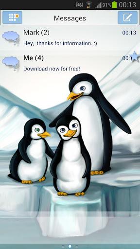 Penguins Theme GO SMS Pro - عکس برنامه موبایلی اندروید