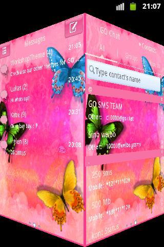 Nice Pink Theme GO SMS Pro - عکس برنامه موبایلی اندروید