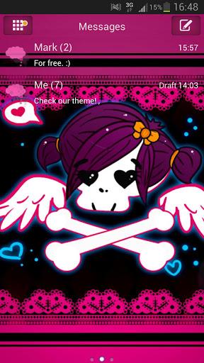 Theme EMO Pink GO SMS Pro - عکس برنامه موبایلی اندروید