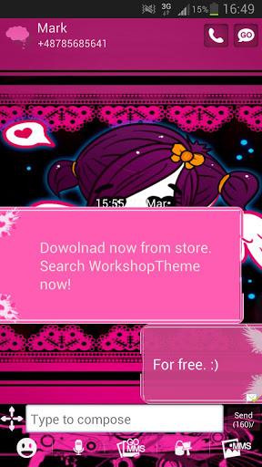 Theme EMO Pink GO SMS Pro - عکس برنامه موبایلی اندروید