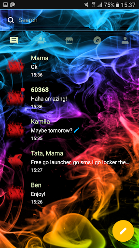 Color Smoke Theme GO SMS Pro - Image screenshot of android app