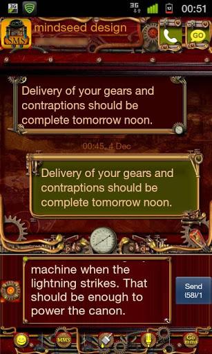 Steampunk GO SMS Theme - Image screenshot of android app