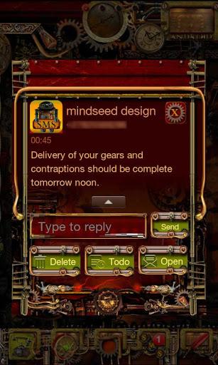 Steampunk GO SMS Theme - Image screenshot of android app