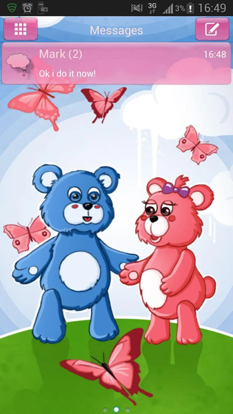 Theme Teddy Bears GO SMS Pro - Image screenshot of android app