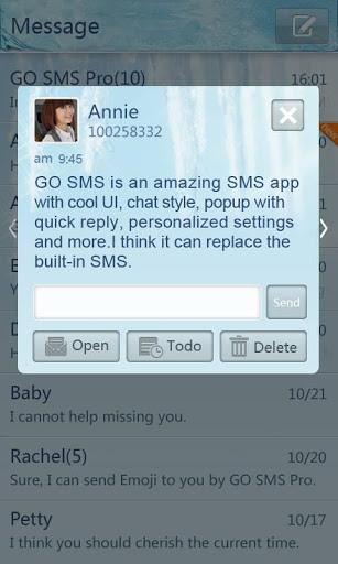 GO SMS Pro Iceblue theme - Image screenshot of android app