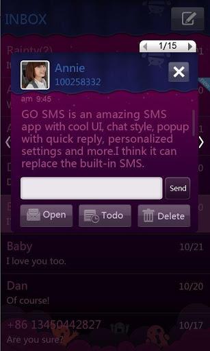 GO SMS Pro Purple theme - عکس برنامه موبایلی اندروید