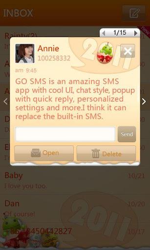 GO SMS Pro New Year - Orange - عکس برنامه موبایلی اندروید