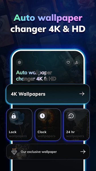 Auto Wallpaper Changer 4K & HD - عکس برنامه موبایلی اندروید