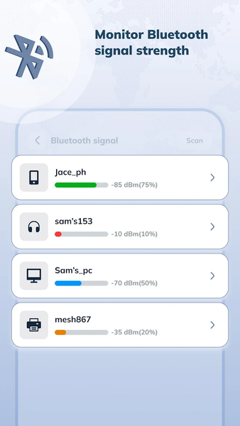 Signal Strength Scanner - عکس برنامه موبایلی اندروید