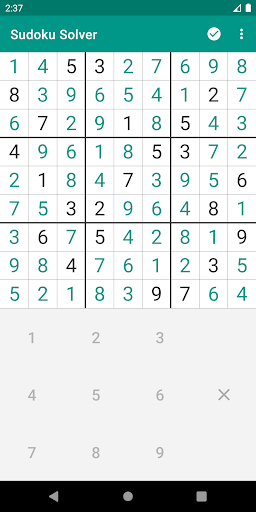 Sudoku Solver - Gameplay image of android game