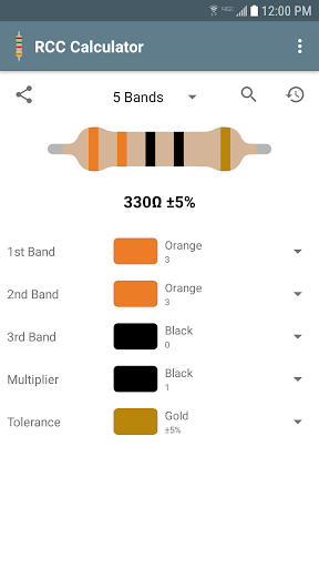 Resistor Color Code Calculator - عکس برنامه موبایلی اندروید
