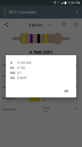 Resistor Color Code Calculator - Image screenshot of android app