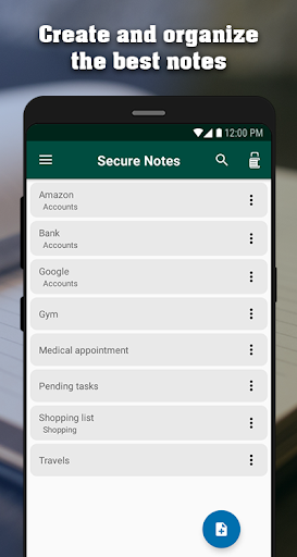 Secure Notes: private notes and lists - عکس برنامه موبایلی اندروید