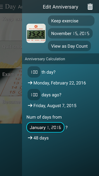 Anniversary Calculator - عکس برنامه موبایلی اندروید