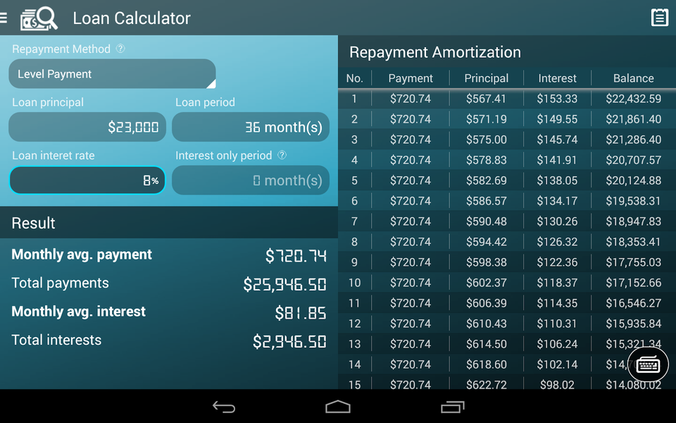 Loan Calculator - Image screenshot of android app