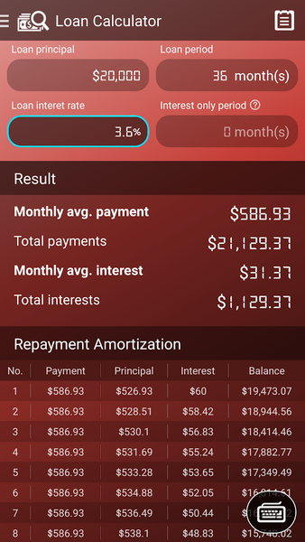 Loan Calculator - Image screenshot of android app