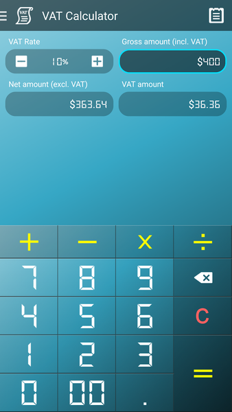 VAT Calculator - Image screenshot of android app