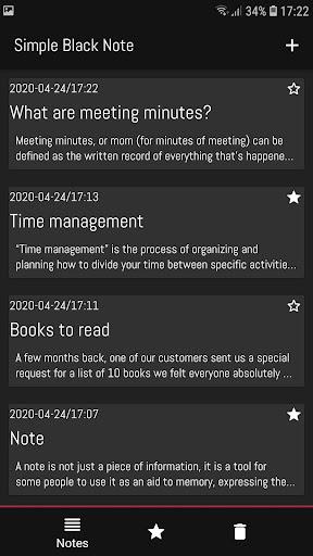 Simple Black Note - عکس برنامه موبایلی اندروید