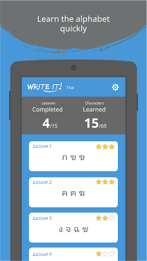 Write It! Thai - Gameplay image of android game