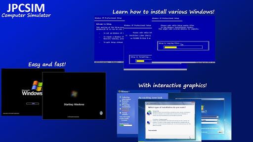 JPCSIM - PC Windows Simulator - Image screenshot of android app