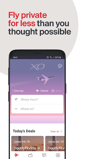 XO - Book a private jet - Image screenshot of android app