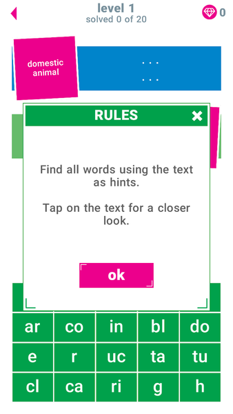 Mom's Words and Clues Game - Gameplay image of android game