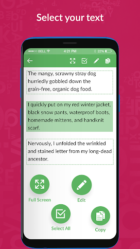 Copy Paste any Text on Screen - عکس برنامه موبایلی اندروید