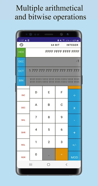 Programmer Calculator - عکس برنامه موبایلی اندروید