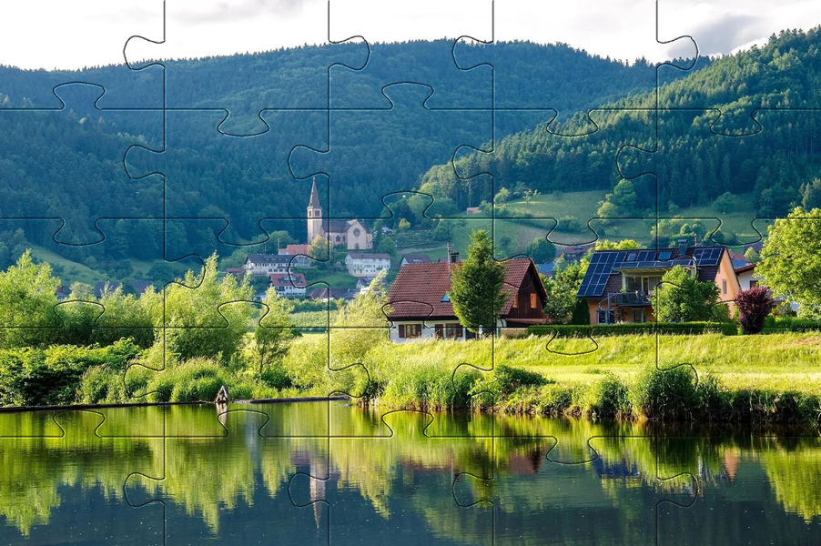 Countryside jigsaw puzzles - Gameplay image of android game