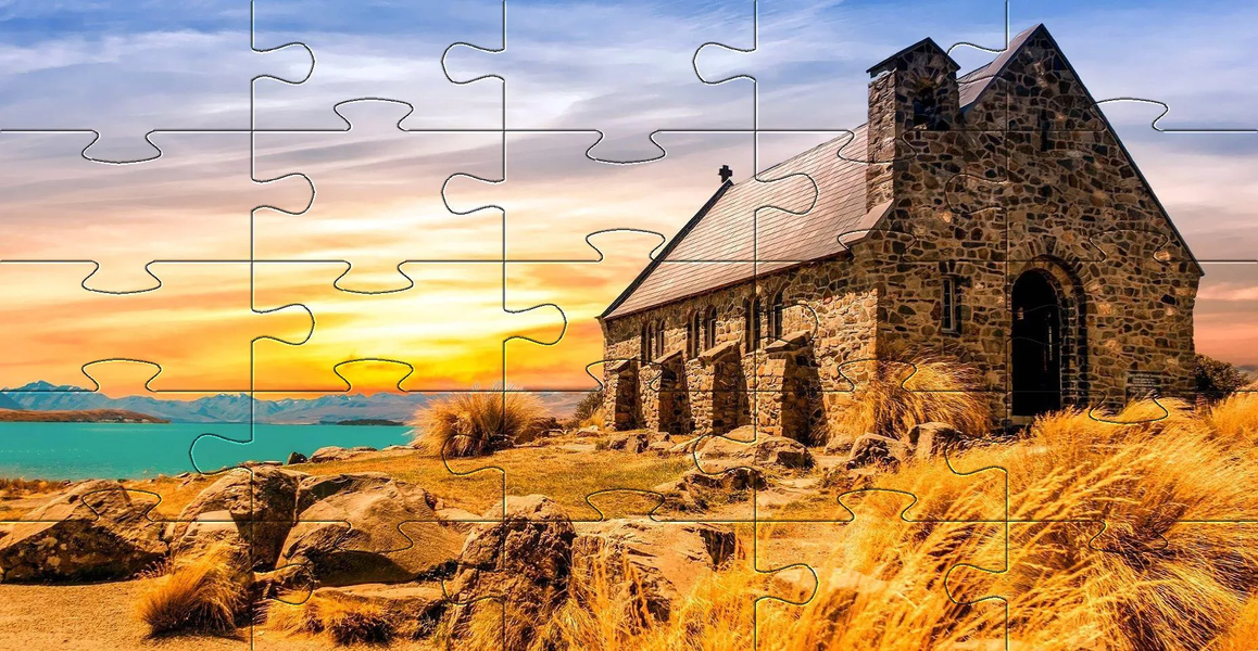 Houses jigsaw puzzles games - Gameplay image of android game