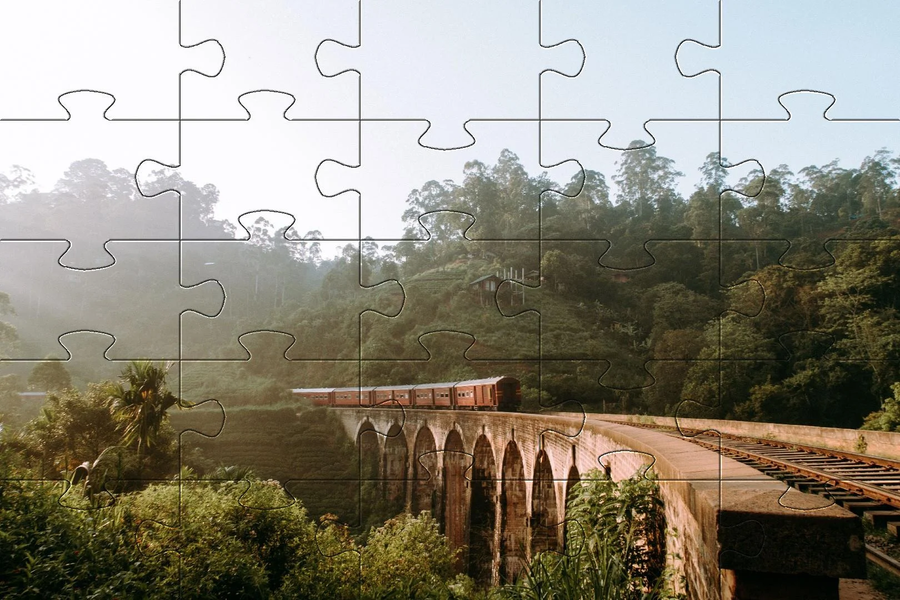 Trains Indonesia jigsaw puzzle - Gameplay image of android game